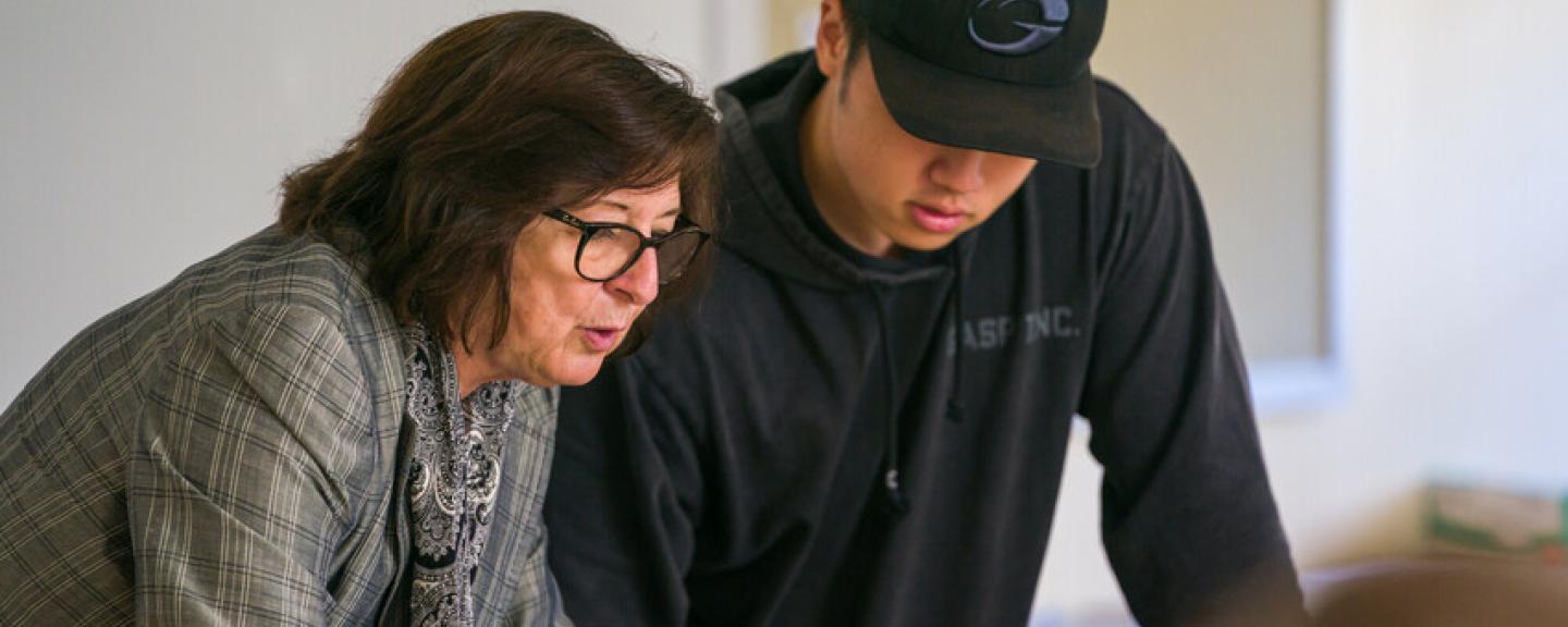 Anne Jamieson with student