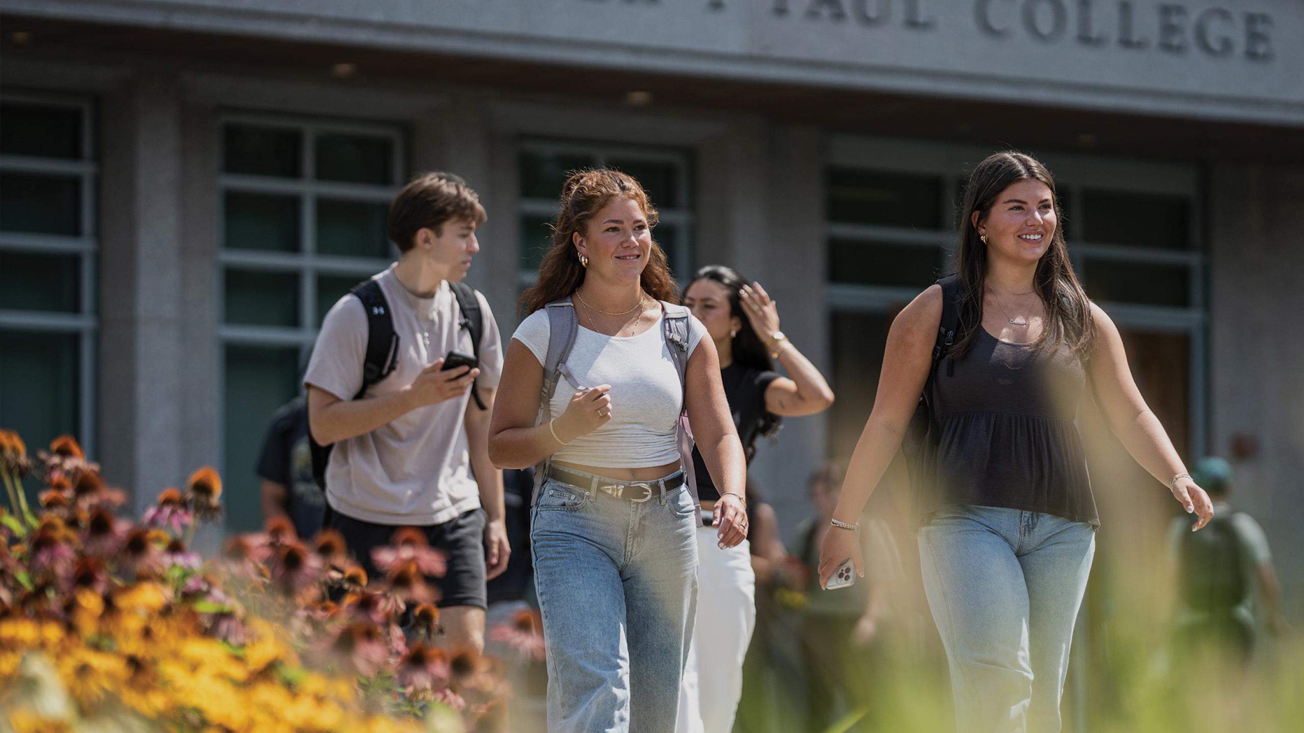 students on campus