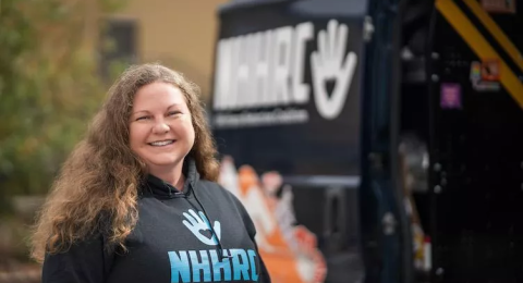 Kerry Nolte in front of NHHRC van