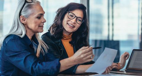 Two women in an office