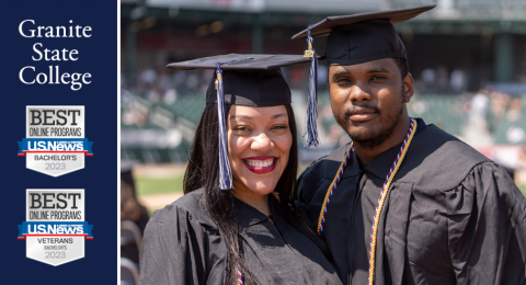 Two graduates posing for photo