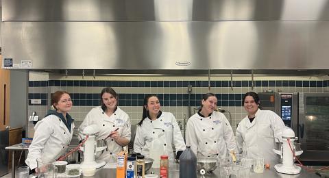 Ready to cook with classmates