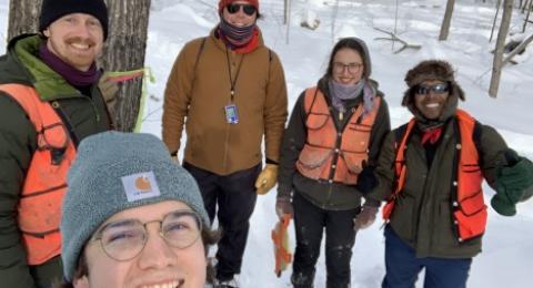 group of ADAPT team outside in the snow