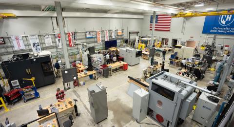 Aerial image of UNH's Olson Advanced Manufacturing Center