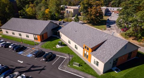 Aerial photo of the UNH Health Sciences Simulation Center