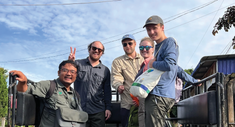 Group photo of UNH Changemakers in the back of a truck