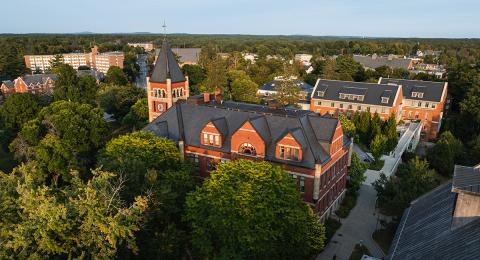Aerial view of Thompson Hall