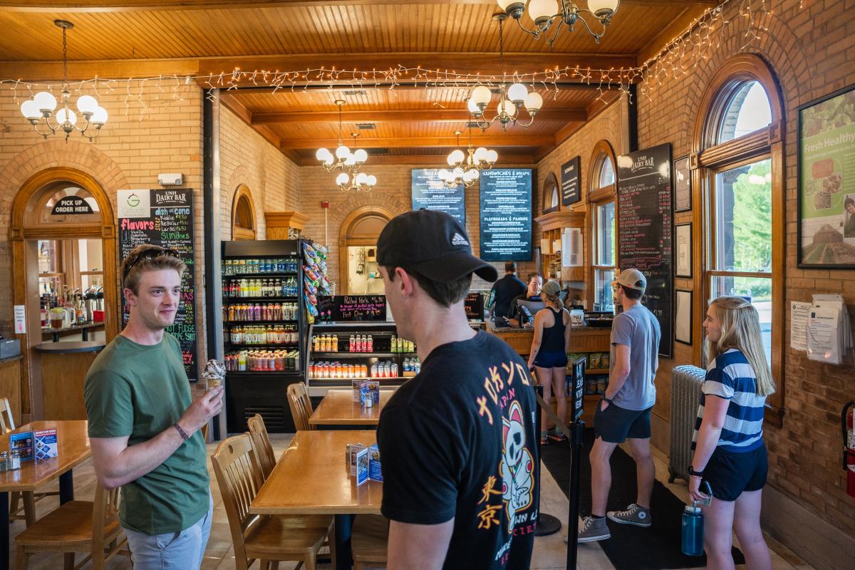 students at dairy bar