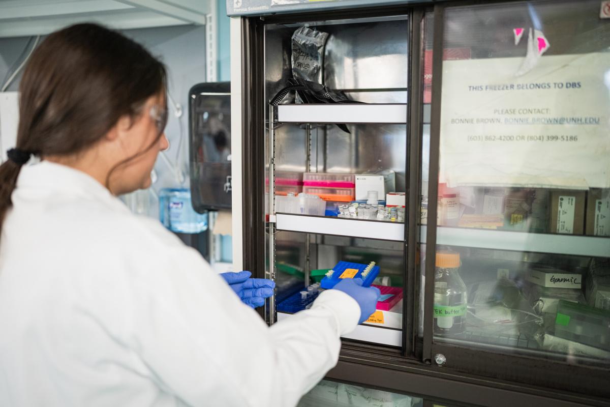 Olivia conducting research in the lab