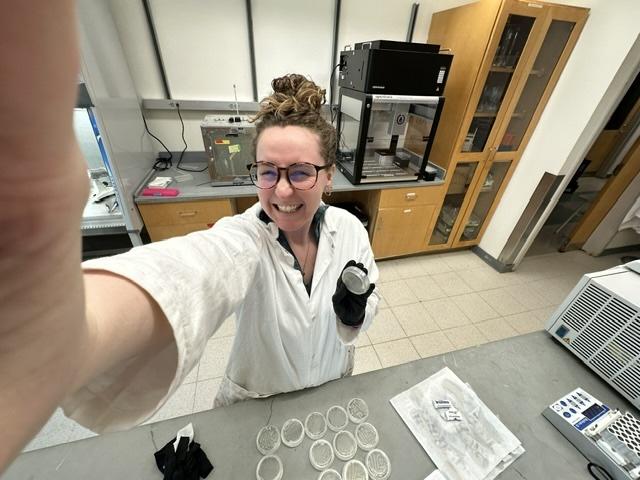 Emma in the lab