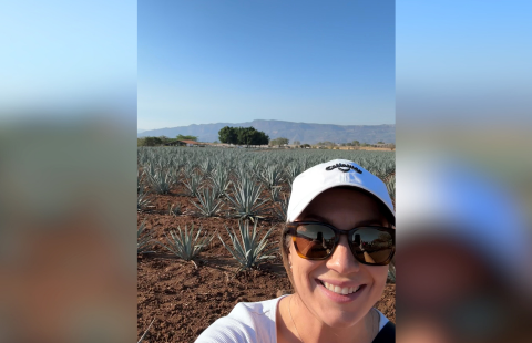 Meredith Cline on a work trip.