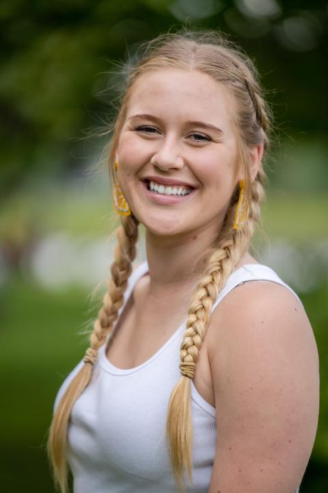 A female student smiling