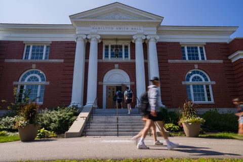 students walking outside of Hamilton Smith Hall