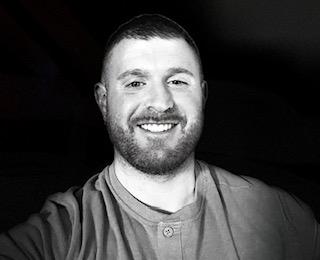 Black and white portrait of Jon Davis
