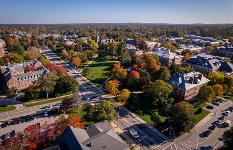 Aerial view of UNH campus