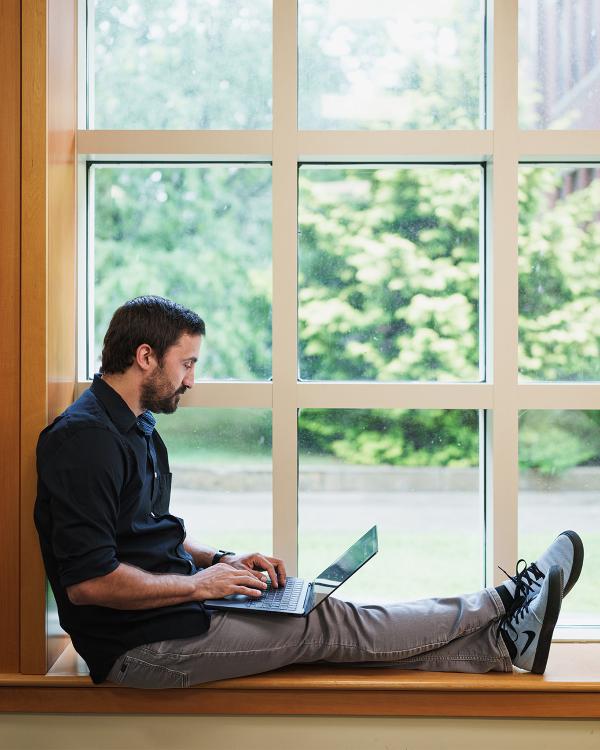 student on computer