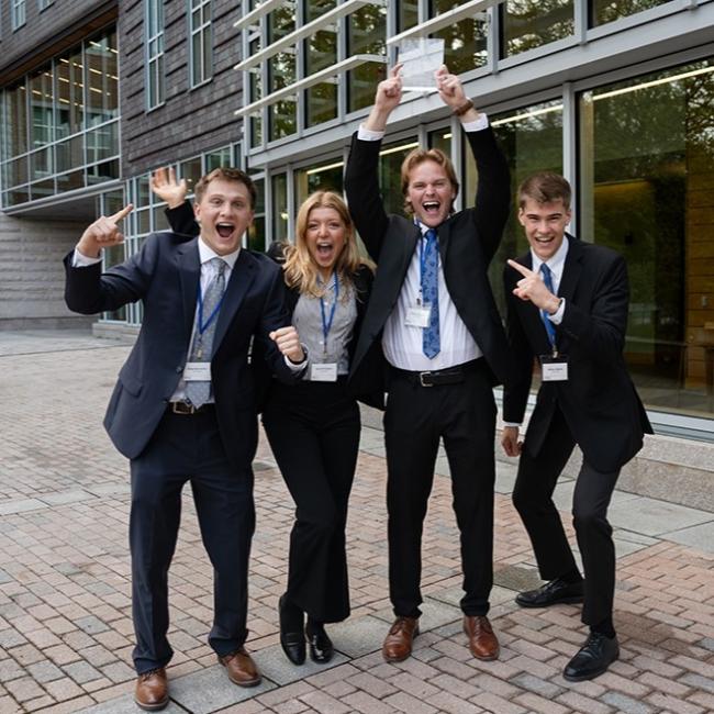 Group of student celebrating